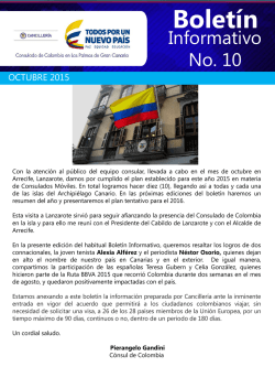 Boletín Informativo No. 10 - Consulado de Colombia en Islas Canarias