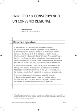 PRINCIPIO 10, CONSTRUYENDO UN CONVENIO REGIONAL