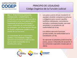 PRINCIPIO DE LEGALIDAD Código Orgánico de la Función Judicial