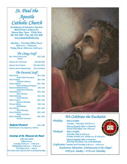 July 12, 2015 - St. Paul the Apostle Catholic Church