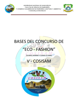 BASES DEL CONCURSO DE “ECO - FASHION” V