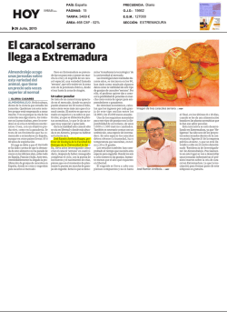 "El caracol serrano llega a Extremadura" (Heligemas en HOY)