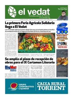 La primera Feria Agrícola Solidaria llega a El Vedat