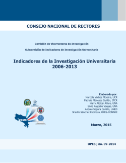 Indicadores de la Investigación Universitaria 2006-2013