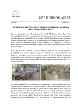 UEP BUENOS AIRES - Programa Ovino de la Provincia de Buenos