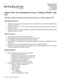 Agilent 3070 Test Development Process Training (H7230A Opt. 111)