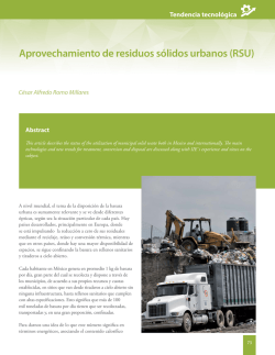 Aprovechamiento de residuos sólidos urbanos (RSU) / Use of