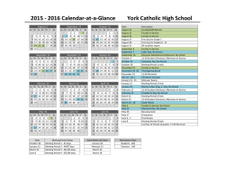 2015 - 2016 Calendar-at-a-Glance York Catholic High School