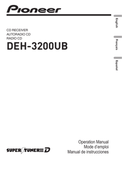 DEH-3200UB - Pioneer Electronics