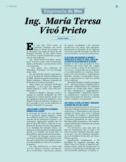 Empresaria de Mes Ing. María Teresa Vivó Prieto