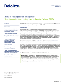IFRS in Focus (edición en español) Reunión conjunta