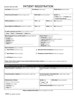 Patient Registration Form 2015 - Country Doctor Community Health