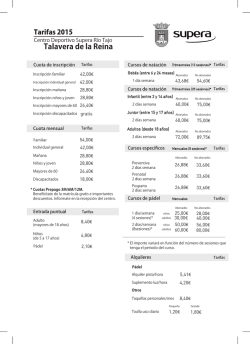 tarifas en PDF - Centro Supera
