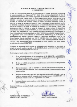 Acta Instalación Negociación Colectiva en Trato Directo.