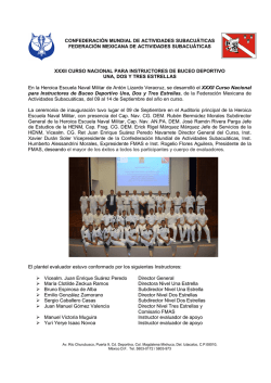 XXXII Curso Nacional para Instructores de Buceo Deportivo