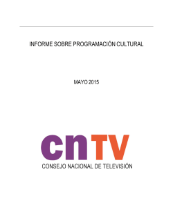 informe. - Consejo Nacional de Televisión, CNTV