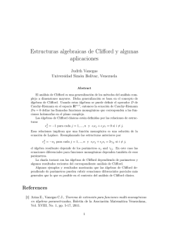 Estructuras algebraicas de Clifford y algunas aplicaciones