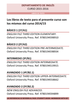 Descarga LIBROS de texto de INGLÉS para el curso 2015/16