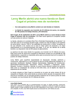 20150921 Leroy Merlin abrirá una nueva tienda en Sant Cugat el