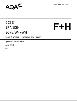GCSE Spanish Specimen mark scheme Paper 4