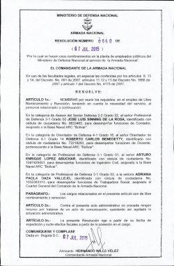 Resolución No 0550 del 07 de Julio del 2015