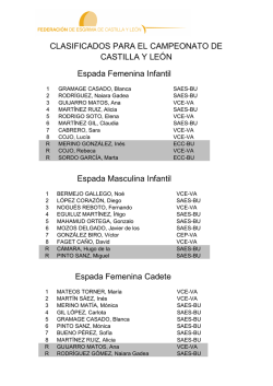 Clasificados para el CCYL - Federación de Esgrima de Castilla y León