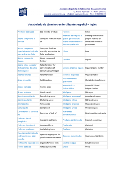 Vocabulario de términos en fertilizantes español – inglés