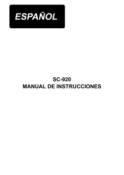 SC-920 MAUAL DE INSTRUCCIONES (ESPANOL)
