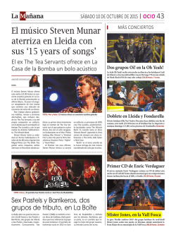 El músico Steven Munar aterriza en Lleida con sus `15 years of songs`