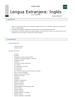 Lengua Extranjera: Inglés