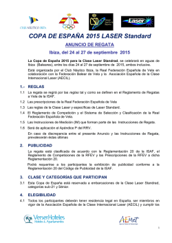COPA DE ESPAÑA 2015 LASER Standard