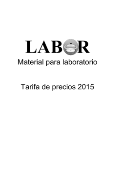 Material para laboratorio Tarifa de precios 2015