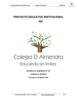 Proyecto Educacional Institucional Colegio El Almendro El Bosque