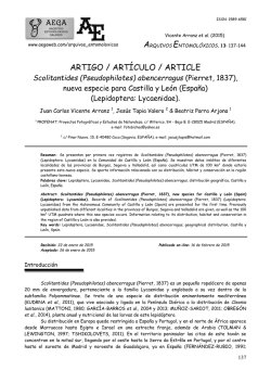 ARTIGO / ARTÍCULO / ARTICLE - Asociación Entomolóxica Galega