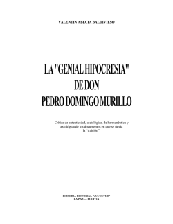 LA "GENIAL HIPOCRESIA" DE DON PEDRO DOMINGO MURILLO