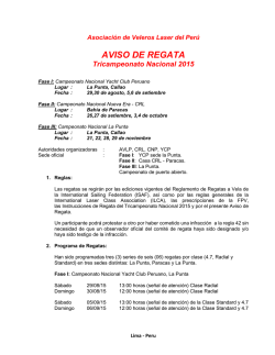 AVISO DE REGATA - Asociación de Veleros Laser del Perú