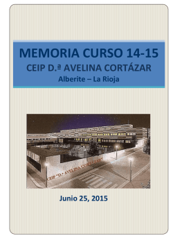 MEMORIA CURSO 14-15 - CP Avelina Cortázar