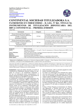 CONTINENTAL SOCIEDAD TITULIZADORA S.A.