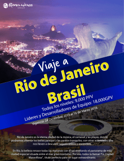 Viaje Rio de Janeiro al 16 de Marzo 2016
