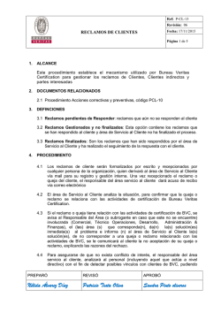 Procedimiento de Reclamo - Bureau Veritas Argentina