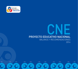 Proyecto Educativo Nacional: balance y recomendaciones 2014