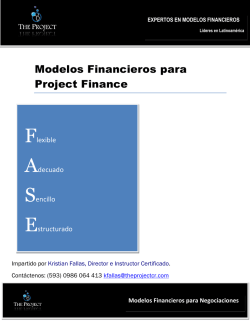 Modelos Financieros para Project Finance