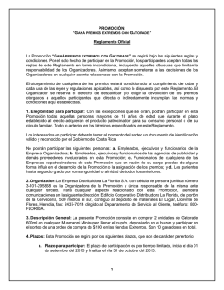 PROMOCIÓN: Reglamento Oficial La Promoción “GANÁ PREMIOS