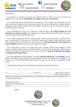 Carta Salida Quintanilla de Vivar (Noviembre)