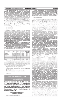 RM 298-2015-VIVIENDA: Factor que actualiza arancel de terrenos