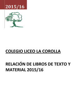 Material escolar Primaria 2015-16 - Colegio La Corolla