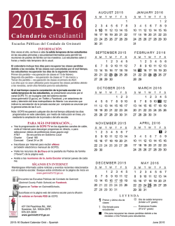 2015-16 Calendario estudiantil - Gwinnett County Public Schools