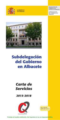 Triptico carta de servicios de la Subdelegación en Albacete