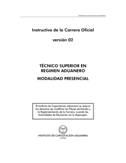 Instructivo de la Carrera Oficial versión 02 TÉCNICO SUPERIOR EN