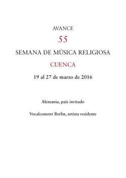 Avance Programa 55 SMRC - 2016 - Semana de Música Religiosa